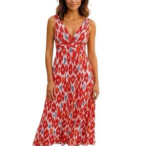 Tart Infinity Convertible Maxi Dress Red and White Sleeveless S